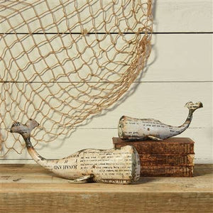 DECOR - White Metal Whale Lg