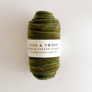 RIBBON-Flax & Twine 3/8" Velvet Ribbon - Pleasant Beach Living