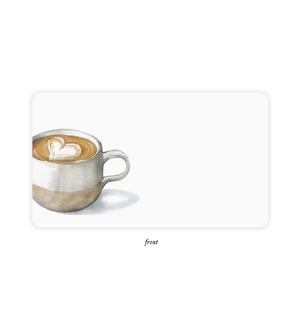 E. Frances Paper Latte Little Notes® notecards with latte coffee design and space for handwritten messages.