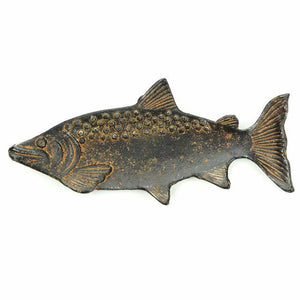 Decorative cast iron fish dish from Vagabond Vintage, featuring a detailed fish shape with rustic finish.
