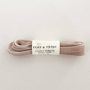 RIBBON-Flax & Twine 3/8" Velvet Ribbon - Pleasant Beach Living