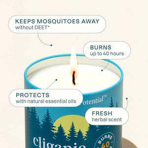 Cliganic mosquito repellent candle in a 9oz jar, designed to keep insects away with natural ingredients.