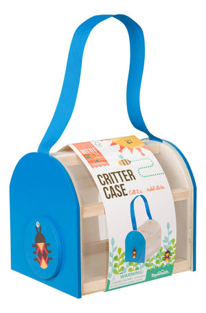 Toysmith beetle and bee critter case made of FSC certified wood, outdoor play toy with colorful insect designs.