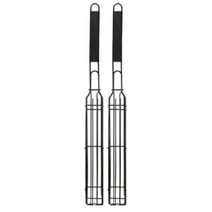 KITCHEN-GRILL- Non-Stick Kabob Grill Basket, Set 4,19.5" x 2" x 1.5" - Pleasant Beach Living