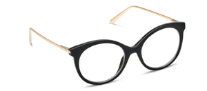 Peepers Margot blue light eyeglasses with clear frames and rectangular lenses, designed for blue light protection.