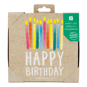Happy Birthday paper napkins with colorful birthday cake design by Talking Tables USA for festive celebrations