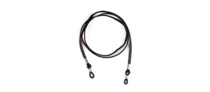 Peepers faux leather eyeglasses cord with adjustable sliding beads, designed to keep glasses secure and stylish.