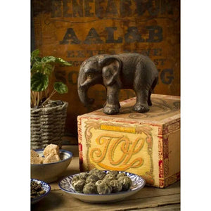 Decorative cast iron elephant sculpture by Vagabond Vintage, showing detailed textured finish and realistic elephant features.