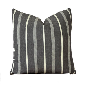 PILLOW-Linen Stripe Pillow With Down Insert - Pleasant Beach Living