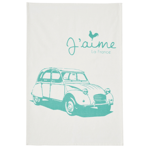 KITCHEN- TOWEL-Tea TowelCoucke Blue Simone Car - Pleasant Beach Living
