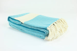 TOWEL-Premium Turkish Diamond Pattern Throw Blanket - Pleasant Beach Living