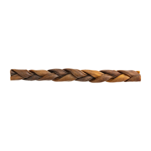 Braided collagen stick dog chews by Jojo Modern Pets, 12-inch jumbo dog treats in a bag, durable and suitable for strong chewers.