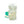 Grey teddy bear with curly texture, cream bow, and green tags on a white background.