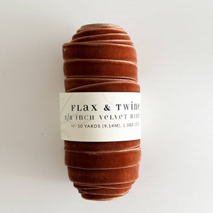 RIBBON-Flax & Twine 3/8" Velvet Ribbon - Pleasant Beach Living