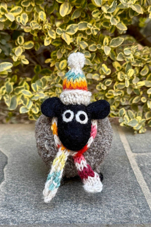 DECOR- SHEEP, Stuart The Lakeland Sheep - Felt Bobble Hat Pompom Sheep - Pleasant Beach Living