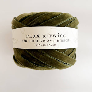 RIBBON-Flax & Twine 3/8" Velvet Ribbon - Pleasant Beach Living