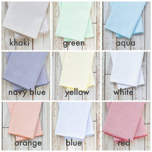 DINING-NAPKINS- COCKTAIL- Seersucker Cocktail Napkins, set of four - Pleasant Beach Living