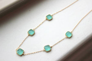 JEWELRY-NECKLACE-Aqua Blue Mint Necklace - Pleasant Beach Living