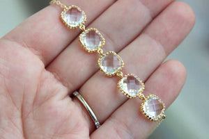 JEWELRY-NECKLACE-Gold Crystal Necklace - Pleasant Beach Living