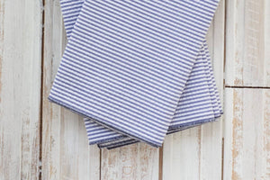 DINING-NAPKINS- COCKTAIL- Seersucker Cocktail Napkins, set of four - Pleasant Beach Living