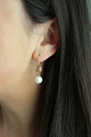 JEWLERY-EARRINGS-Gold Blush Pearl Earrings - Pleasant Beach Living