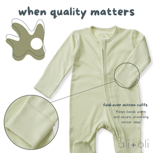 BABY-Baby Footie 2-Way Zipper – Organic Cotton Lounge Wear - Pleasant Beach Living