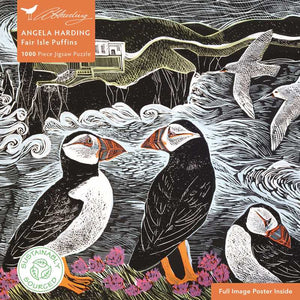PUZZLE- Jigsaw Puzzle Angela Harding: Fair Isle Puffins by - Pleasant Beach Living