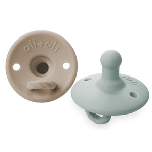 BABY-Pacifier Set Round (Taupe & Mist) - Pleasant Beach Living