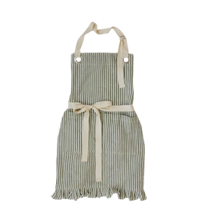 KITCHEN-APRON-Ruffle Pin Stripe Apron - Pleasant Beach Living