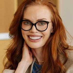 Blue light eyeglasses by Peepers, Margot style with sleek frame and clear lenses for screen protection.