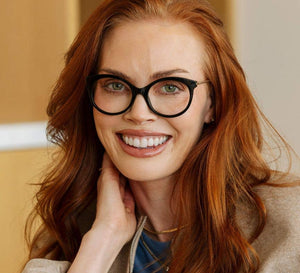 Blue light eyeglasses by Peepers, Margot style with sleek frame and clear lenses for screen protection.
