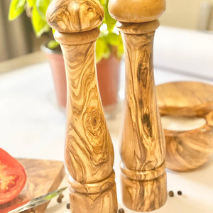 KITCHEN- SALT AND PEPPER MILL- Olive Wood Salt/Pepper Mill 10" (sold individually) - Pleasant Beach Living