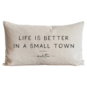 PILLOW-Better In A Small Town Custom Pillow Cover With Down Insert - Pleasant Beach Living