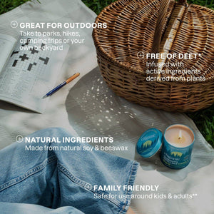 Cliganic mosquito repellent candle in a 9oz jar, designed to help ward off insects in outdoor or indoor settings.