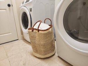 BAG/TOTE-Cloud Mifuko Kiondo Kenya Bag - Tan & White - Pleasant Beach Living