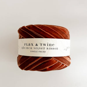 RIBBON-Flax & Twine 3/8" Velvet Ribbon - Pleasant Beach Living