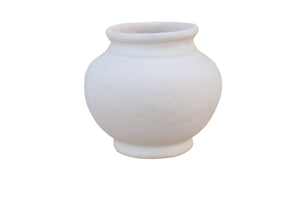 Paper Mache Pot Natural White Dia 9.45" - Pleasant Beach Living