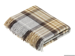 THROWS- Tartan Plaid - Merino Lambswool Throw Blankets - Made in UK - Pleasant Beach Living