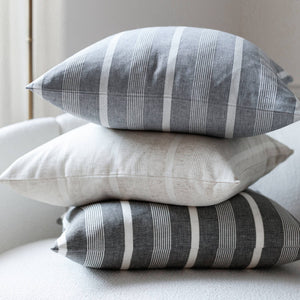 PILLOW-Linen Stripe Pillow With Down Insert - Pleasant Beach Living