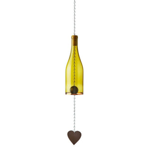 WIND CHIMES- Made From Glass Wine Bottles with Copper Trim - Pleasant Beach Living