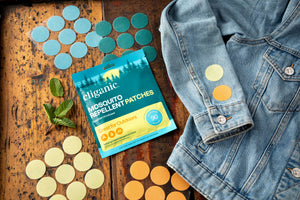 Cliganic mosquito repellent patches, 90-count pack, with natural ingredients for preventing mosquito bites and outdoor protection.