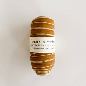 RIBBON-Flax & Twine 3/8" Velvet Ribbon - Pleasant Beach Living