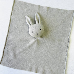 BABY- BLANKET-Bunny -Organic Baby Lovey Security Knit Blanket Cuddle Cloth - Pleasant Beach Living