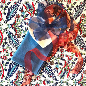 Tablecloth FRENCH DESIGN- 60X90 Victoria and Al Red/Blue - Pleasant Beach Living