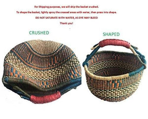 BASKET- TOTE- Pink Bolga African Market Basket Handmade in Ghana – Large