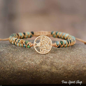JEWELRY-BRACELET-African Turquoise Tree of Life Bead Bracelet, Boho Bracelet - Pleasant Beach Living