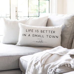 PILLOW-Better In A Small Town Custom Pillow Cover With Down Insert - Pleasant Beach Living