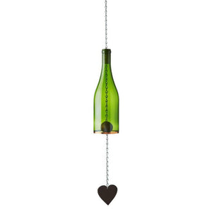 WIND CHIMES- Made From Glass Wine Bottles with Copper Trim - Pleasant Beach Living
