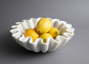 Bowl- Marble Fine Carved Lotus Bowl 12"Dia - Pleasant Beach Living