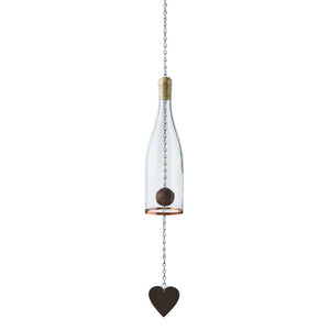 WIND CHIMES- Made From Glass Wine Bottles with Copper Trim - Pleasant Beach Living